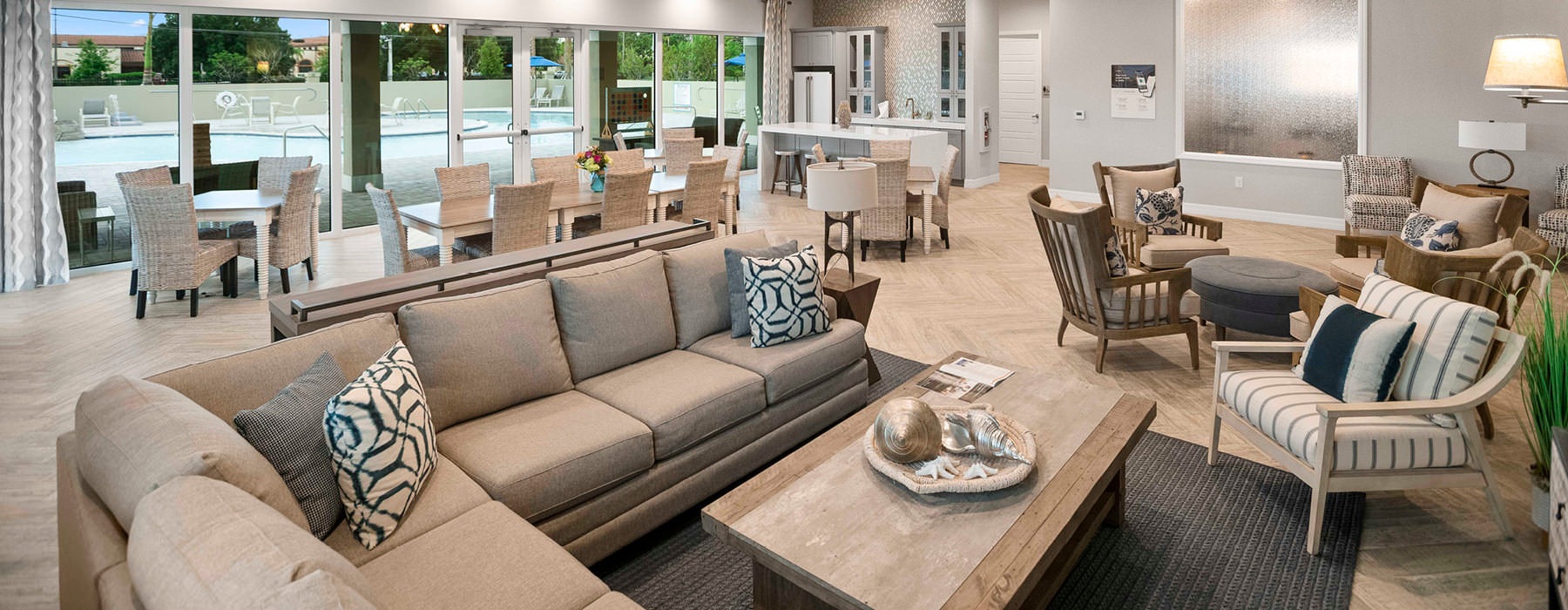 spacious resident lounge with social areas