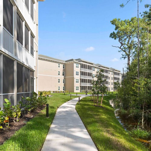 Screened-in patios Screened-in patios in apartments at The Reef at Winkler