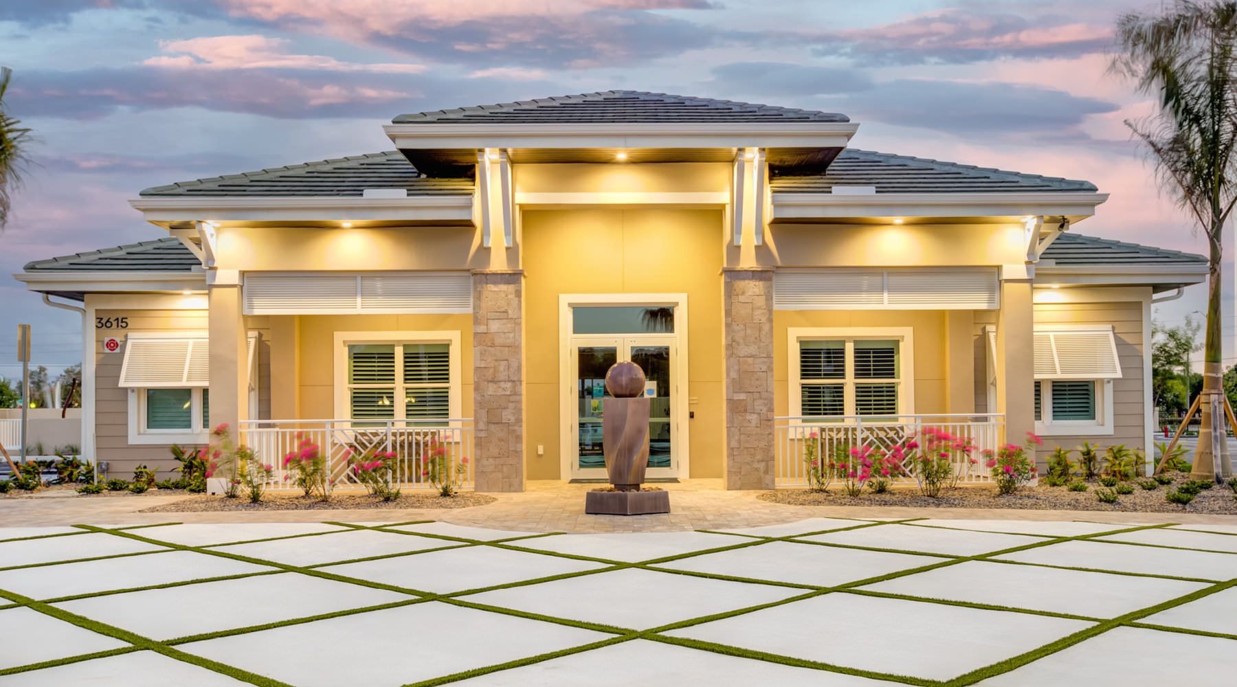 An Easier Way of Living resident clubhouse exterior with open courtyard